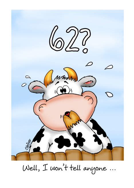 62nd Birthday- Humorous Card with surprised cow card #Ad , #sponsored ...