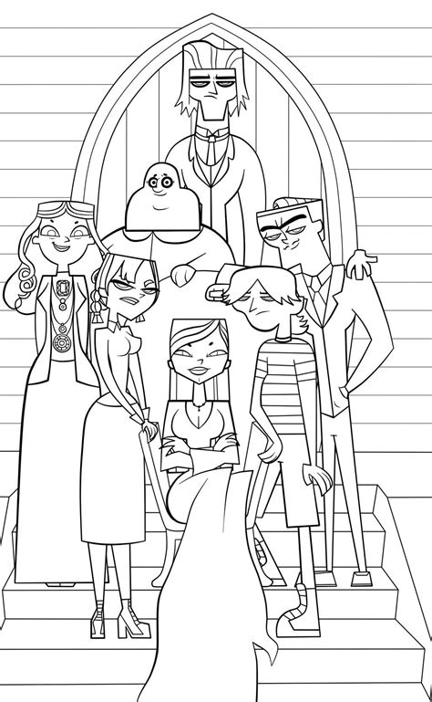Created by cartoonist charles addams, she was morticia first appeared in charles addams' newspaper cartoons as the stern, aloof matriarch of the family. The Addams Family/Total Drama Island crossover coloring ...