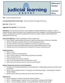 Would you be able to come and help me? The Judge and the Jury: Trial by Jury Lesson Plan for 6th ...