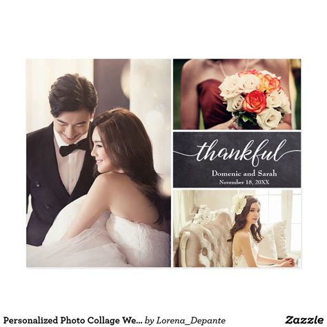 One of the exciting things a photograph could do is say a story, and your wedding invitation could have it. Personalized Photo Collage Wedding Thank You Announcement Postcard | Zazzle.com | Wedding thank ...