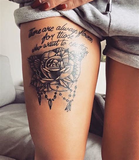 We love all kind of tattoos which can be inked on our skin. Meaningful Thigh Tattoos Quotes - Best Tattoo Ideas