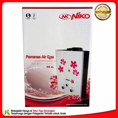 Keunggulan water heater niko dgn standard jepang menggunakan gas sebagai bahan bakar, mudah pengoperasian, irit, aman, otomatis on/off dlm penggunaan. Jual Diskon Niko Gas Water Heater Pemanas Air Nk 6L di ...