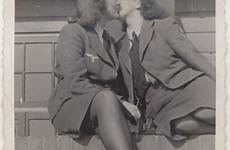 german women lesbian lesbians war vintage kissing wwii two girls history luftwaffe old during loving female 1945 gay helferinnen ww2