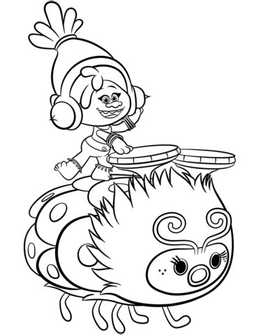 Opens in a new window; Dj Suki from Trolls coloring page from DreamWorks Trolls ...