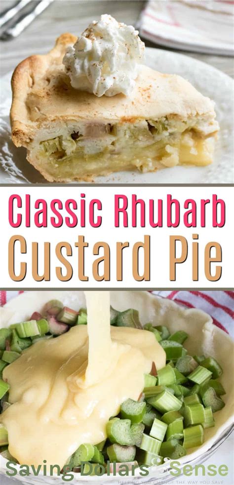 This easy rhubarb custard pie recipe can be made with one crust or two. Old Fashioned Rhubarb Custard Pie - Saving Dollars & Sense