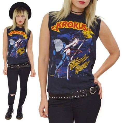 Vintage 80s Krokus Midnite Maniac Blitz Tour T Shirt