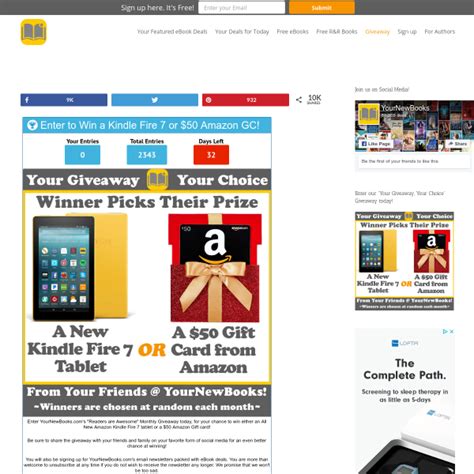 If you sign up for an amazon prime rewards visa signature card, you'll get a $150 amazon gift card. YourNewBooks - Win a New Kindle Fire 7 or $50 Amazon Gift ...