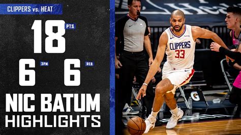 Il joue pour le minimum. Nicolas Batum (18 PTS 6 3PM) CATCHES FIRE vs. Miami Heat ...