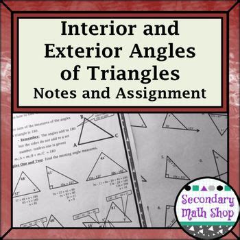 Unit 4 homework 4 congruent triangles. Triangles & Congruency Unit #2 - Interior and Exterior Angles Notes and Homework | Interior ...