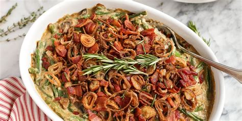 Parsley and jalapeños add color; Best Green Bean Casserole with Bacon and Fried Shallots Recipe