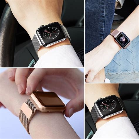 Wähle aus verschiedenen farben und materialien. Armband för Apple Watch 38mm / 40mm - Kedja Magnetisk Rosa ...