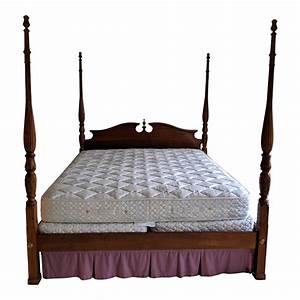 Queen Anne Mahogany Rice Carved Four Poster King Size Bed Chairish