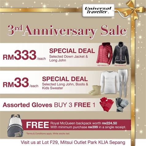 Sign up now to become mitsui outlet park klia sepang news subscriber to enjoy more privillege. Universal Traveller 3rd Anniversary Sale at Mitsui Outlet ...