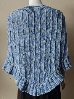 Use it to knit hats. Ruffled Shawl - Merino 5 superwash - free knit shawl ...