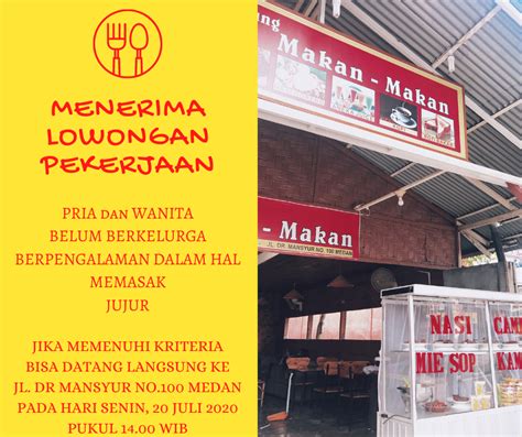 Informasi lowongan kerja pekanbaru pt. Lowongan Kerja SMA/SMK Medan Juli 2020 di Warung Makan ...