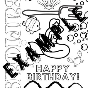 These unicorn coloring pages are us letter size only, however, you can easily scale them to fit on a4 sheets of paper in the print dialog box. Mermaid themed Happy Birthday coloring page | Birthday ...