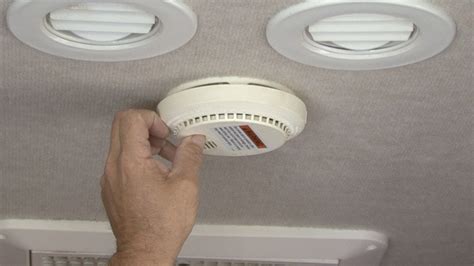 Reinstall the smoke detector onto the mounting base by insertnig, then turning the smoke detector clockwise. A Quick RV Safety Primer | KOA Camping Blog