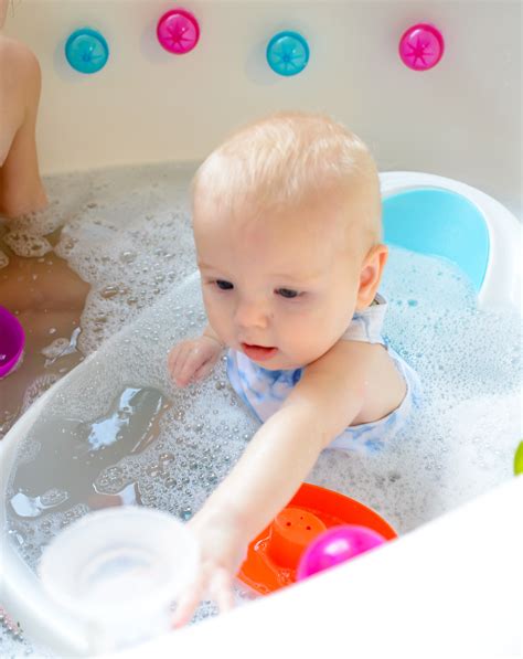 With bright colors and fun shapes, your kiddo will love playing with them in the tub. Bath Time with Boon - Hello Ivory Rose