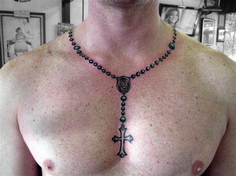 In addition to the proximity to the heart, many men choose this location for space and the freedom to go bold with a design. Rosary Chest Tattoo Designs Ideas and Meaning | Tattoos ...