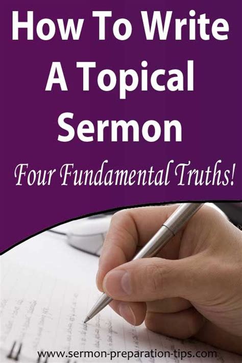 Nobody wants to be a dry, boring preacher right? How to write a topical sermon requires an angle, purpose ...