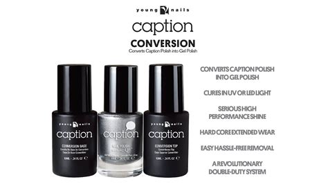 With the caption conversion system, you can easily turn your caption nail polish into gel polish to the caption conversion system allows you to create lasting gel manicures with your existing. Caption Conversion - Converts Caption Polish into Gel ...