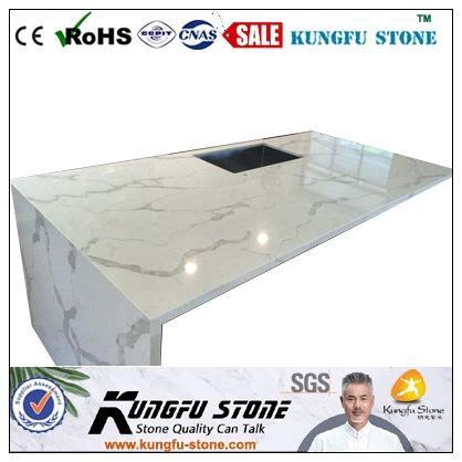 Main products:granite rough blocks, black granites, granite thick slabs , tomb stones, quartz slabs , big format ceramic slabs. Calacatta Royal Quartz Kitchen Tops - Xiamen Kungfu Stone Ltd