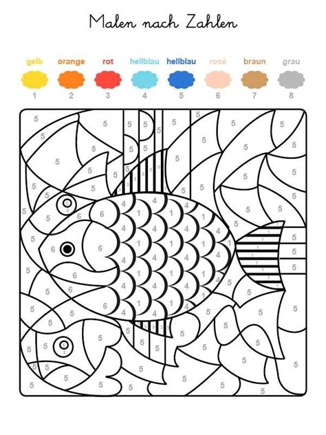 Ausmalbilder für erwachsene enthalten je nach motiv viele farben. Ausmalbild Malen nach Zahlen: Fische ausmalen kostenlos ...