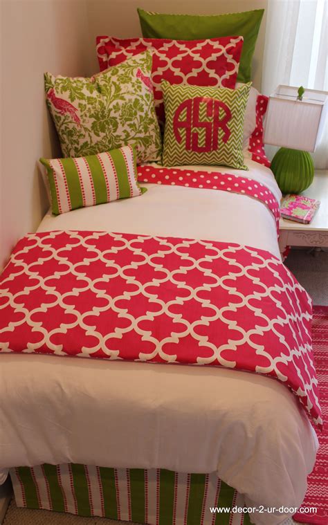 Maybe you would like to learn more about one of these? HOT pink and green preppy dorm room bedding www.decor-2-ur ...