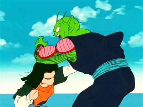 Following piccolo, the androids eventually arrived at the island he mentioned and 16 stood on the sidelines watching the wildlife while 18 walked piccolo chuckled a little before he continued his fight with 17. Top 10 Favorite Fights in Dragon Ball Z | Anime Amino