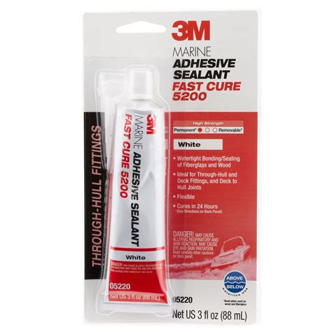 3m 5200 marine adhesive sealant is extremely strong, retains its strength above or below water line. 3M MARINE ADHESIVE/SEALANT FAST CURE 5200 - 3 OZ. TUBE ...