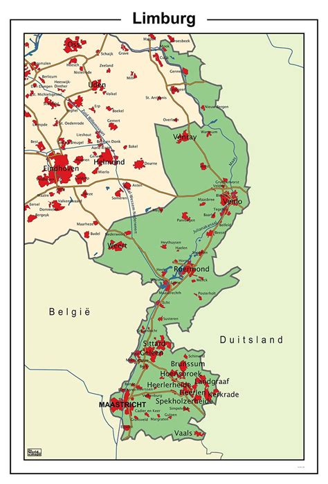Nederland past zo'n 8,6 keer in duitsland. Schoolkaart Limburg | Nederland, Kaarten, Geschiedenis