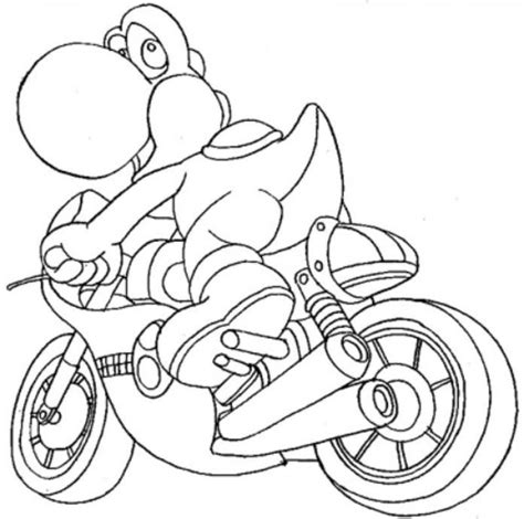 More super mario coloring pages. Yoshi coloring pages riding motorcycle | Super mario ...