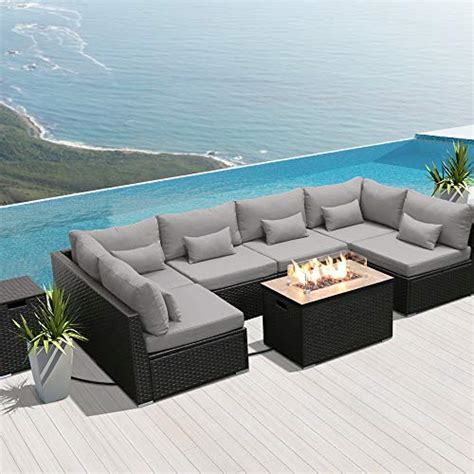 Kmart has a wide selection of benches, sofas and. DINELI Patio Furniture Sectional Sofa with Gas Fire Pit ...