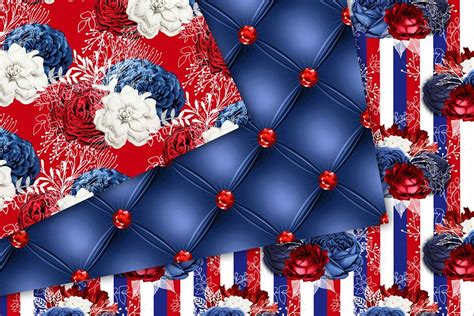 Field flowers on a blue background, a beautiful floral cushion cover in dutch heritage chintz fabric 'fleurs blue tulips historic floral cushion cover in dutch heritage chintz fabric tulips *the original: Red White & Blue Floral Patterns | Floral pattern, Red and ...