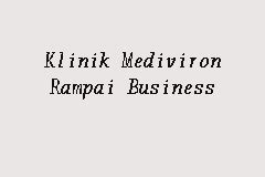 get quote call now get directions. Klinik Mediviron Rampai Business, Poliklinik in Setapak