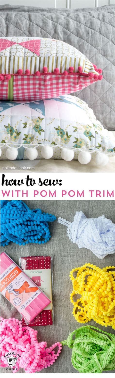 Just a few basic stitches are all that is needed. How to Sew Pom Pom Trim | Sewing projects for beginners ...