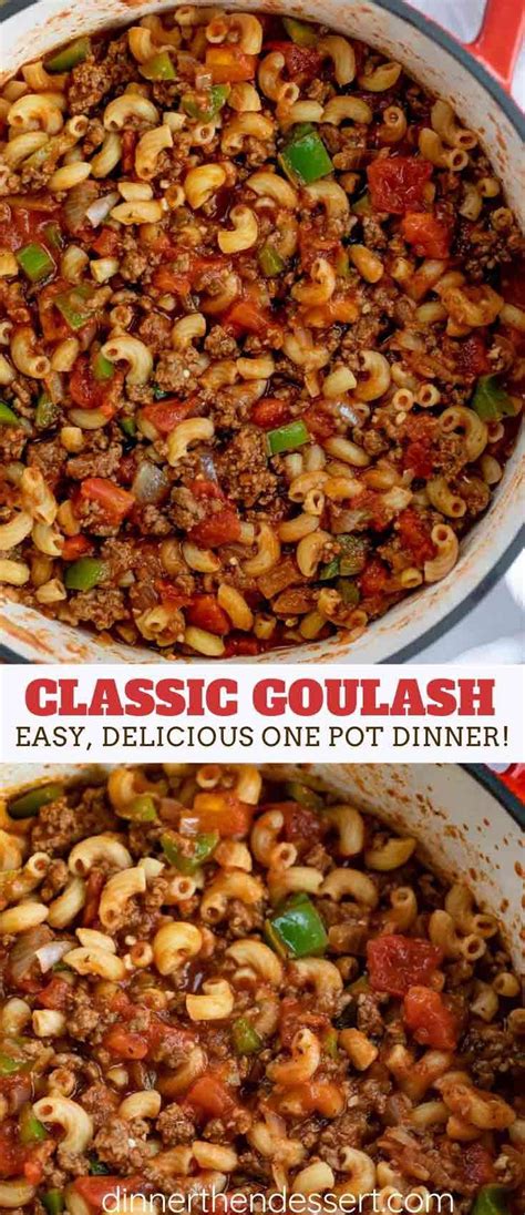 These easy ground beef recipes make dinner fun and filling, without breaking the bank. Classic Goulash made in ONE POT with ground beef, bell ...