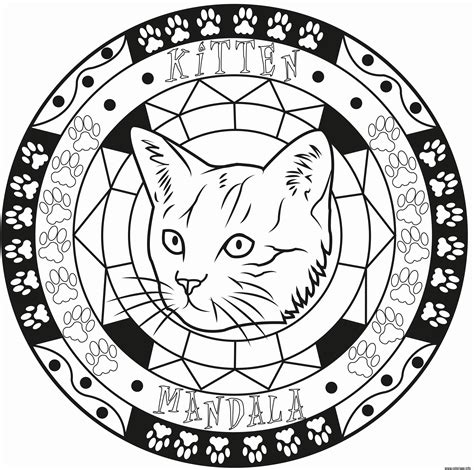 Dessin & coloriage de mandala pokemon en ligne, gratuit à imprimer pour colorier mandala pokemon avec les enfants et adultes. Coloriage Adulte Mandala Elegant Chat Kitten dessin