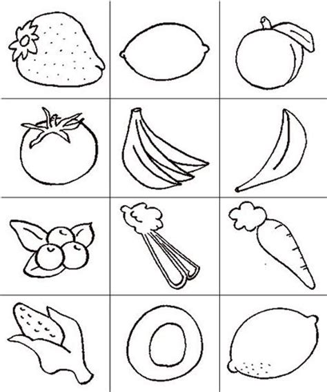 Smiling fruits cartoon in kids printable coloring sheet with. vegetable coloring pages | Fruits and Vegetables Coloring ...