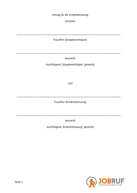 By modelación ambiental julio 28, 2020 3 mins read. Vertrag für Kinderbetreuung und Babysitter | JOBRUF