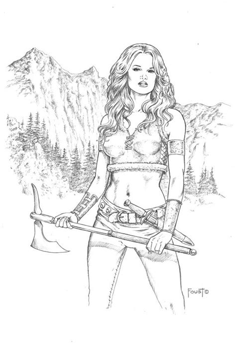 Make a coloring book with medieval fantasy elf for one click. | Elf warrior, Fantasy portraits, Warrior woman