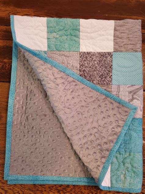 Teal is a mixture of blue and green. Teal & Gray Gender Neutral Quilt Minky Backing Teal & Gray ...