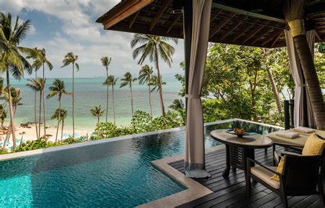 The resort features luxurious pool villas and suites, a signature 'moon pool' that overlooks the sea and a romantic beachfront restaurant. Four Seasons Resort Koh Samui • Luxury Hotel Review by ...