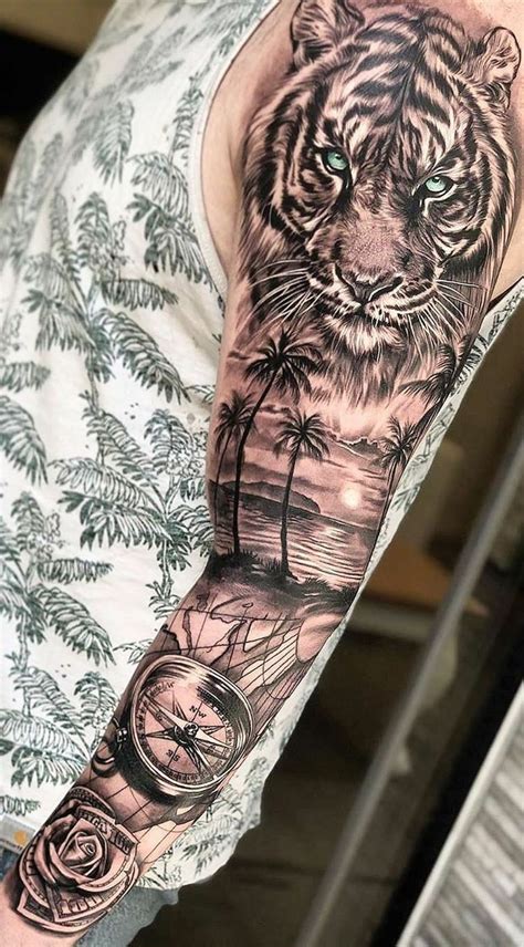 Merely watching someone with a tiger tattoo nearby, similar to watching the real 1. Full hand Tattoo for man and woman (With images) | Lion ...