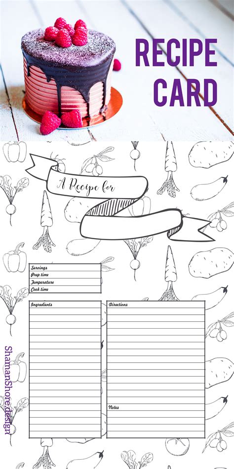 New recipes, tips and advice right in your inbox! Recipe Template Printable, 10 Recipe Pages, Blank Recipe ...