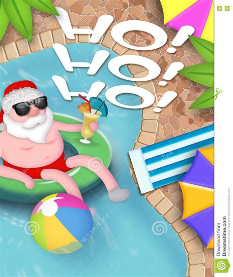 Keep reading to learn everything you need here are a few simple christmas pool party decorations that you can use this season. Santa Pool Party Christmas stock de ilustración ...