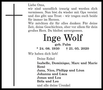 Connie palmen erweist sie sich als kluge und genaue beobachterin. Traueranzeigen von Inge Wolf | rz-Trauer.de