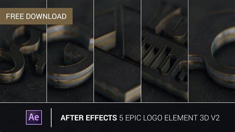 2,400,000+ after effects templates, stock footage & design assets ad. After Effects - 5 Epic Logo Element 3D V2 ( Free Template ...