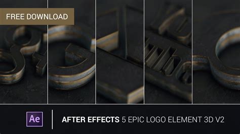 Created in after effects cs6 and also exported for cs5.5 (should work, but not tested in cs5.5) After Effects - 5 Epic Logo Element 3D V2 ( Free Template ...