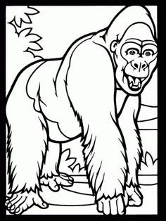 Push pack to pdf button and download pdf coloring book for free. gorilla coloring page - Google 搜尋 | Animal coloring pages ...